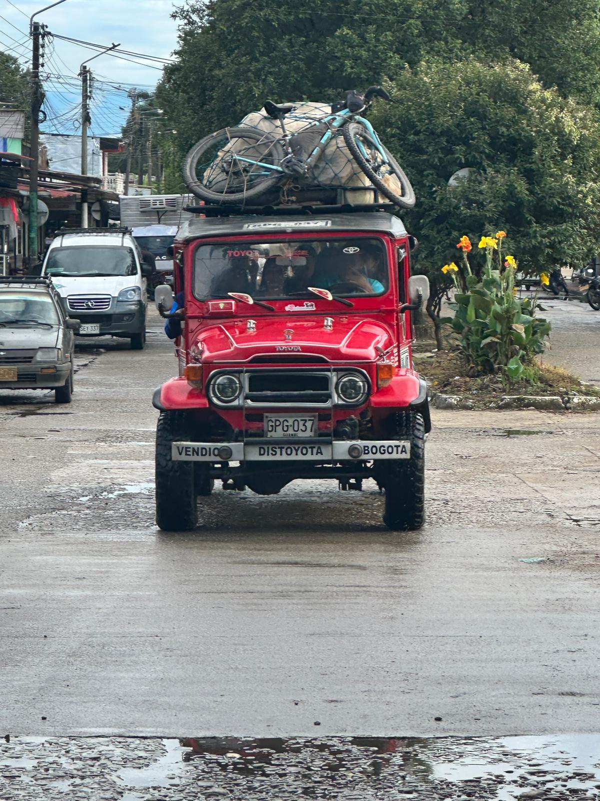 Truck driving on a road in Columbia